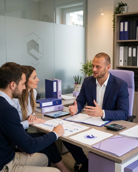 Consulente Quantika durante un incontro con due soci per aprire una SRLS